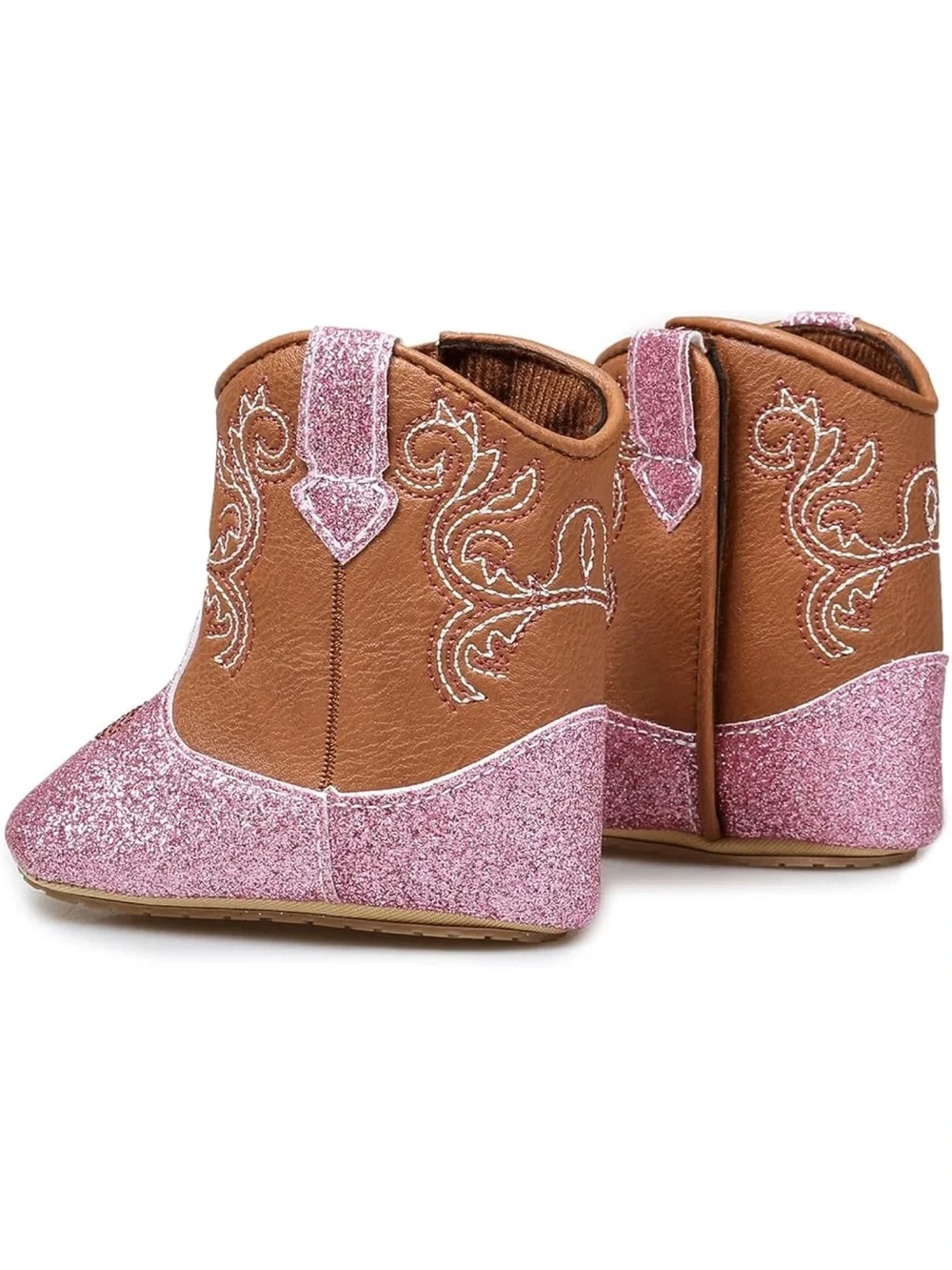 Girls Pink Glitter Cowboy Boots - Kids Western Shoes